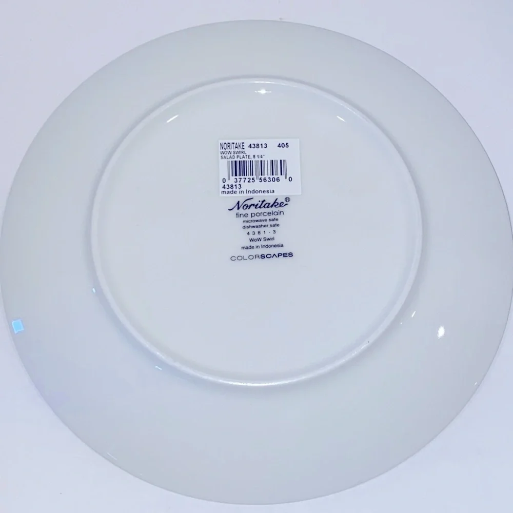 Noritake Fine Porcelain 4 Wow Swirl Salad Plates 8.25”